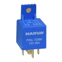 Narva 72386BL: 12V 30A 5 Pin Mini Relay with Resistor (1 pk) 